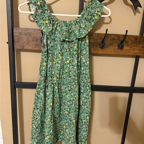 The Children's Place Green Floral Ruffle Dress - Picture 1 of 2